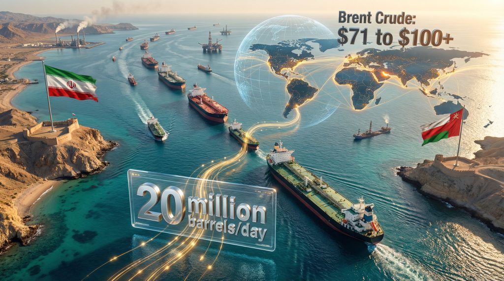 Oil tankers and map indicating global supply issues.