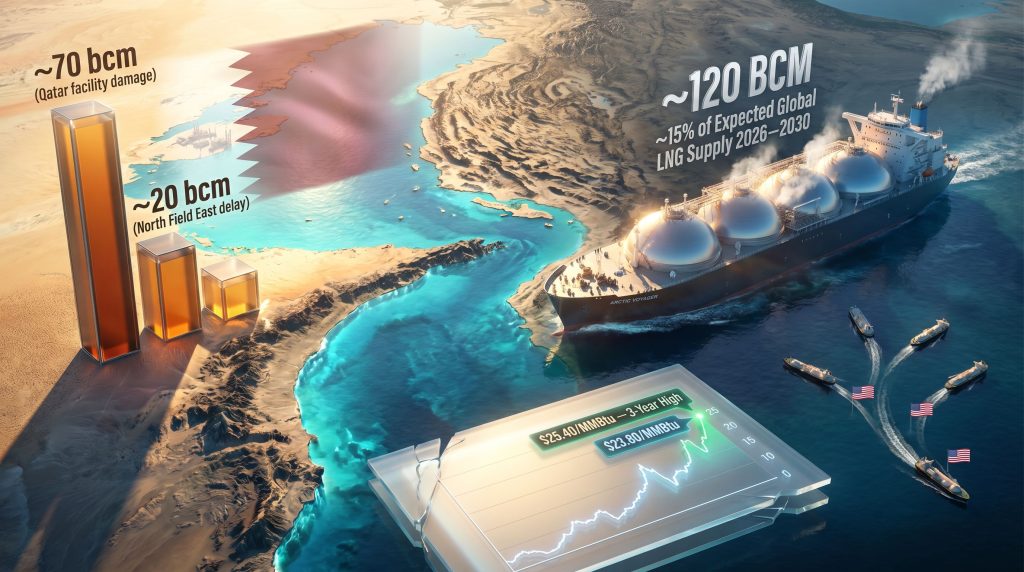 Strait of Hormuz LNG supply loss infographic