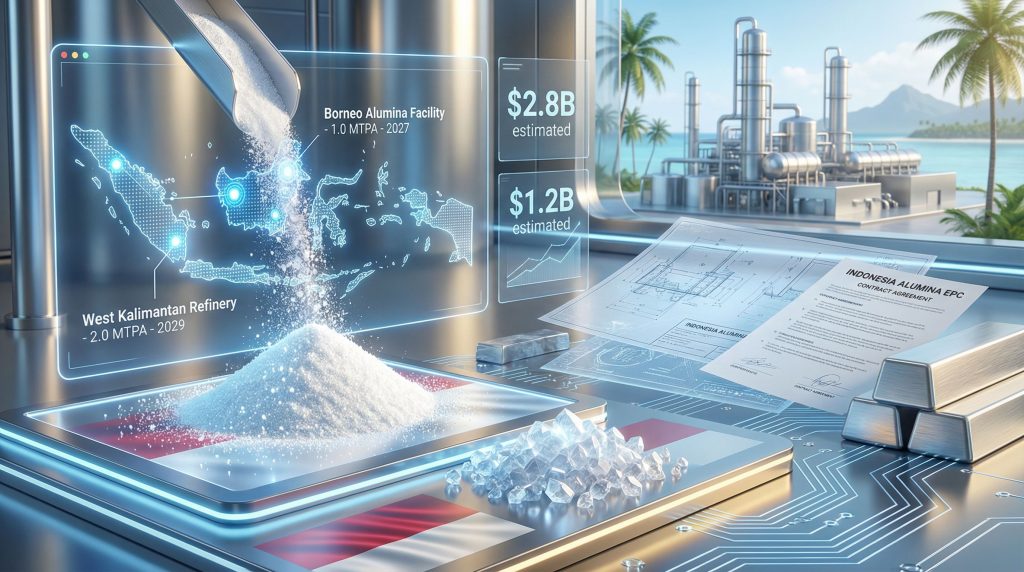 Indonesia alumina project EPC contract visualization.