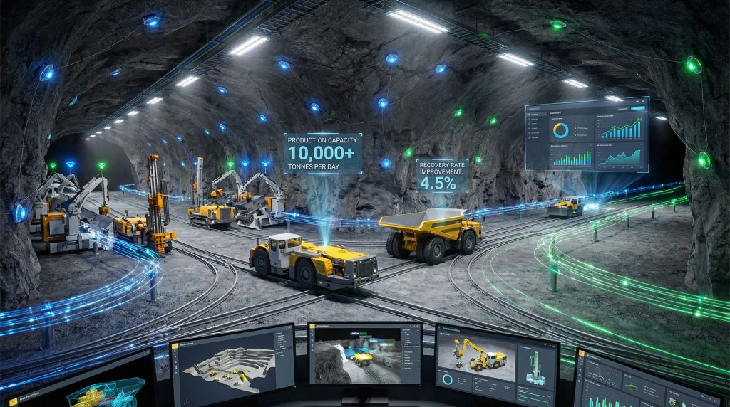 Advanced mining operations with digital technology.