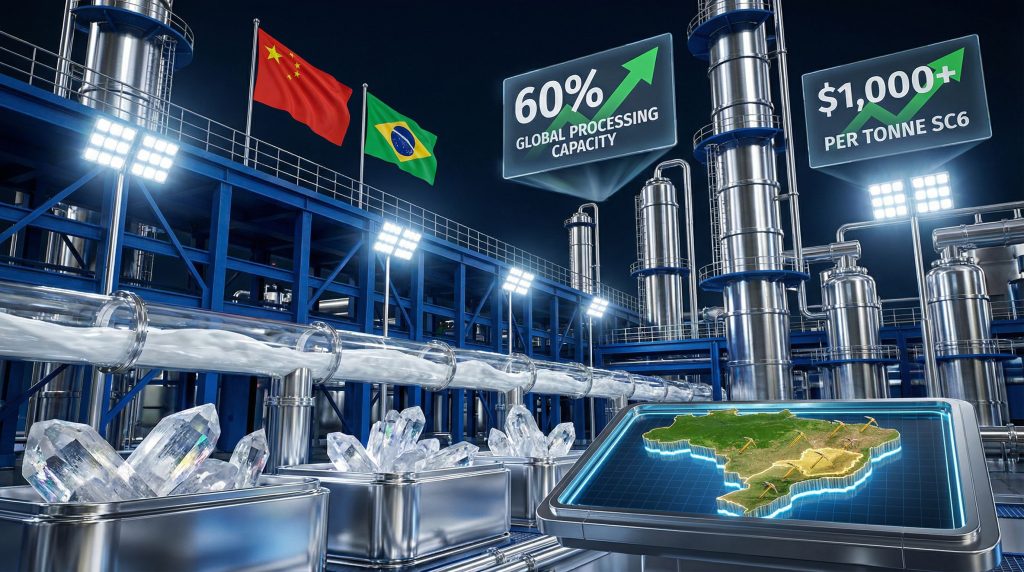 Lithium Ionic processing plant and trade indicators.