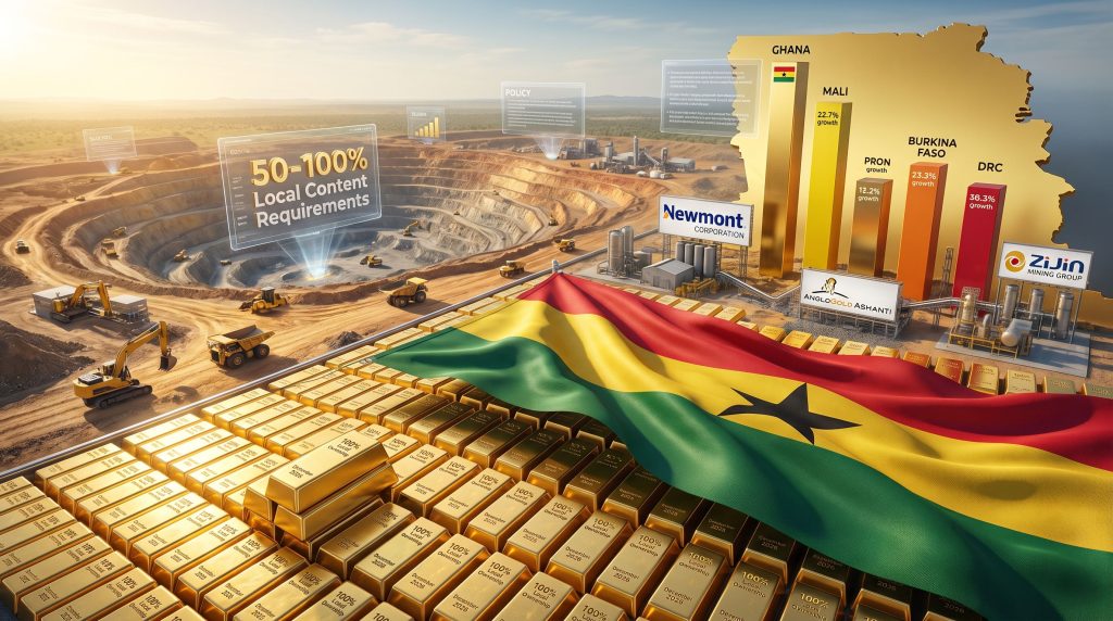 Ghana local mining policies impact gold industry.