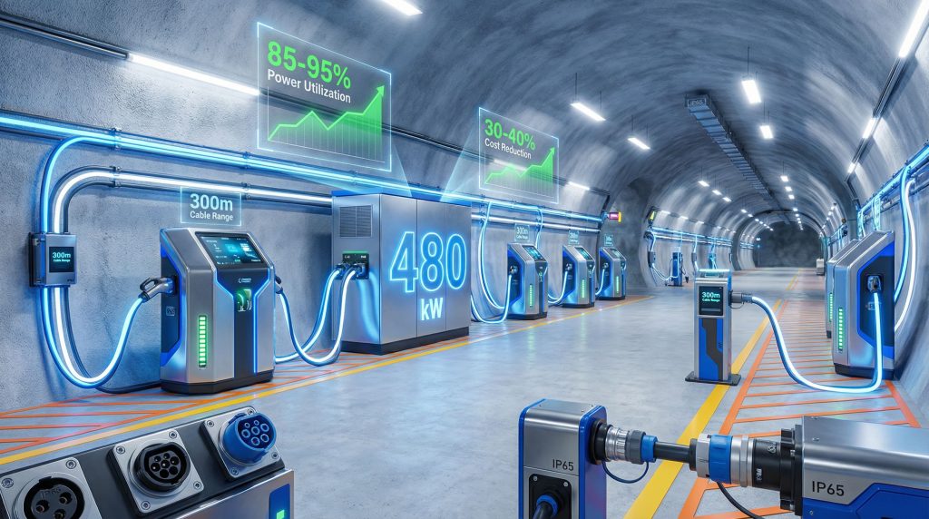 Epiroc launches advanced charging stations in tunnel.