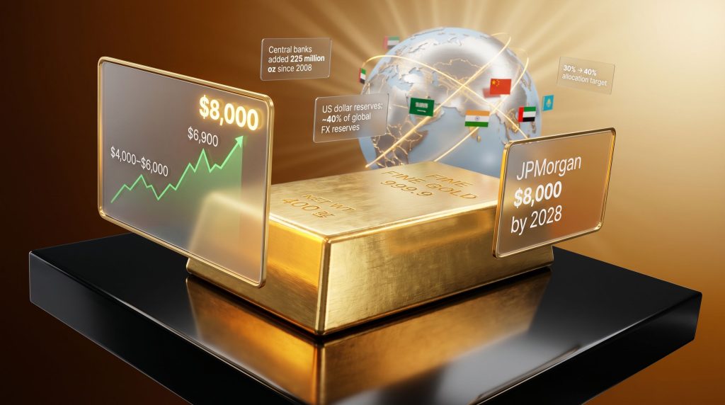 Deutsche Bank gold price 8000 scenario graphic