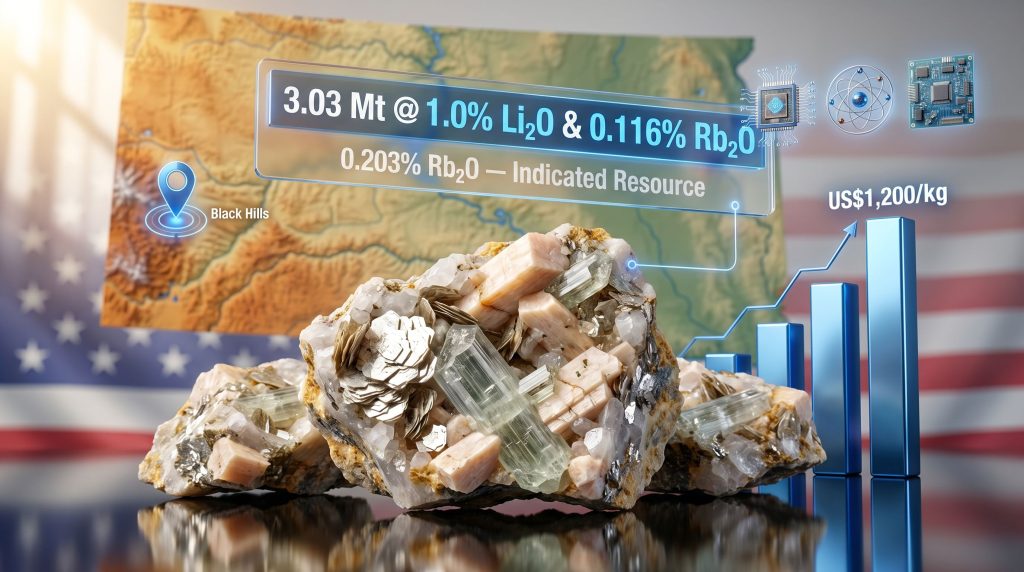 Iris Metals Beecher rubidium deposit resource graphic