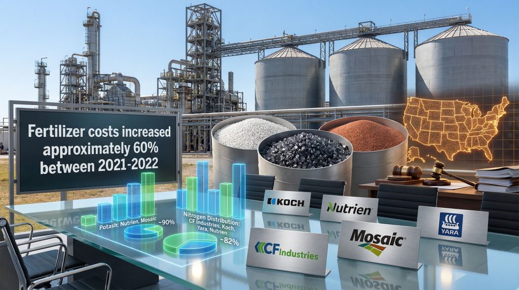 US fertilizer market scrutiny highlights cost increase.