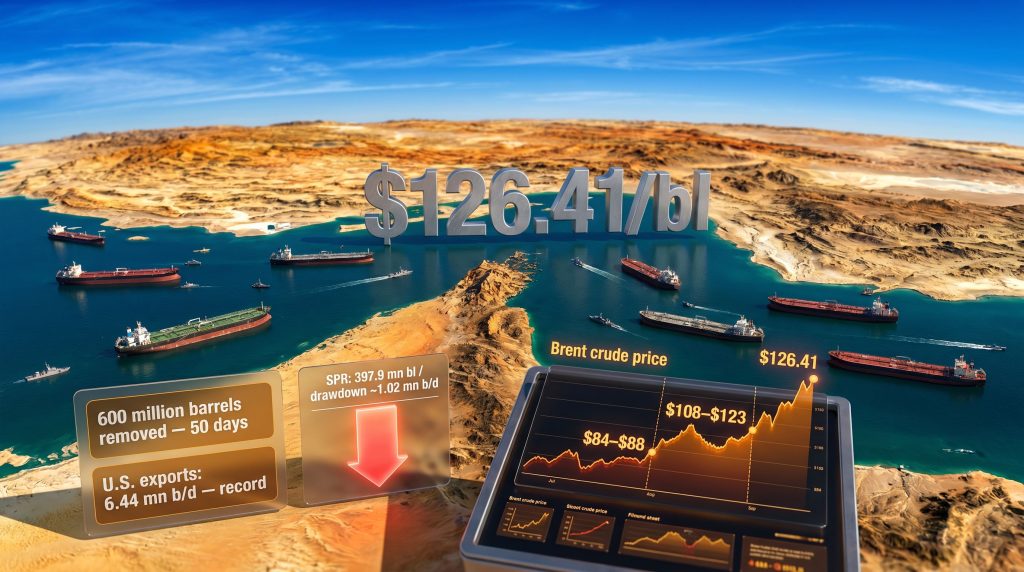 Hormuz blockade oil prices tanker surge graphic