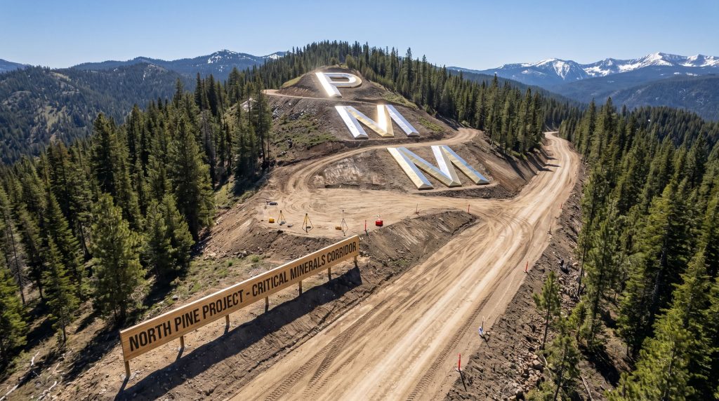 Pioneer Minerals Ltd-PMM-North Pine Project in mountainous forest.