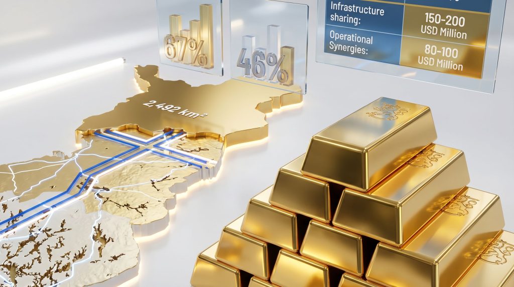 Agnico Eagle Mines Finland map and gold bars.