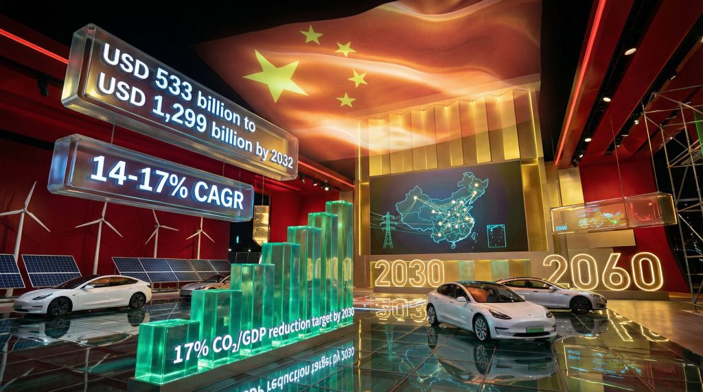 China's 2030 climate goals and EV strategies.