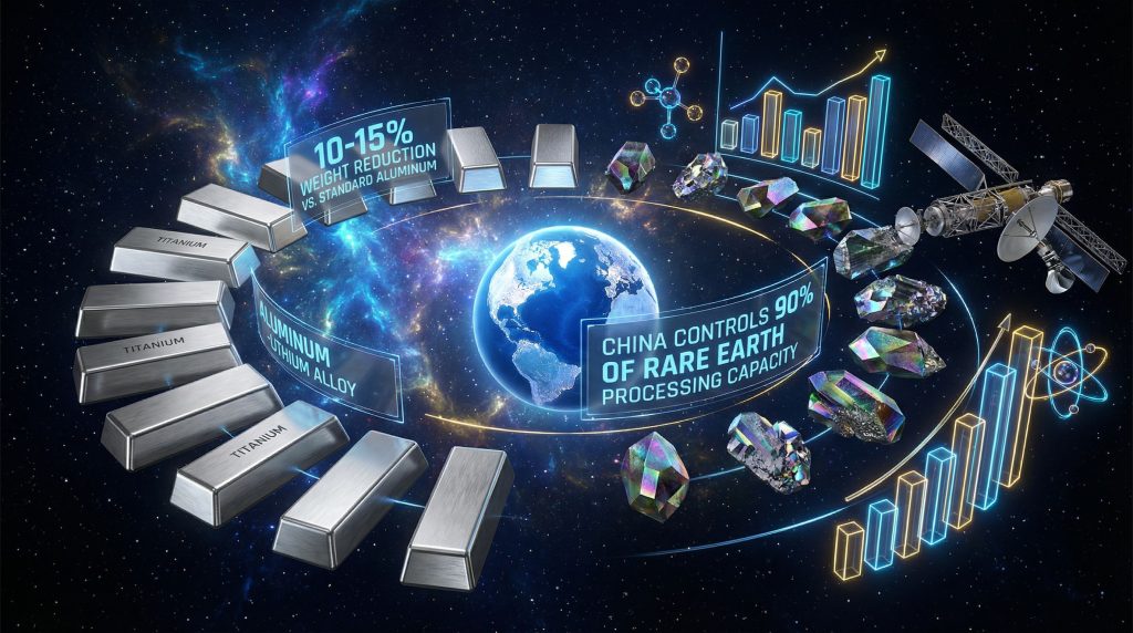 Strategic metals for space exploration illustration.