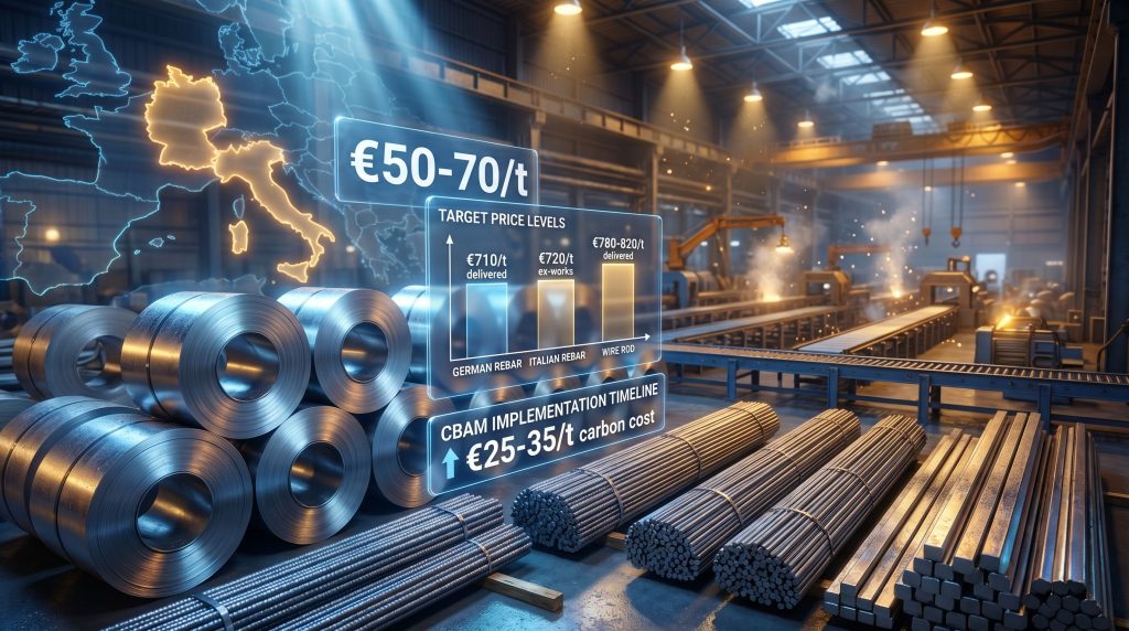 European steel mills price hikes illustrated.