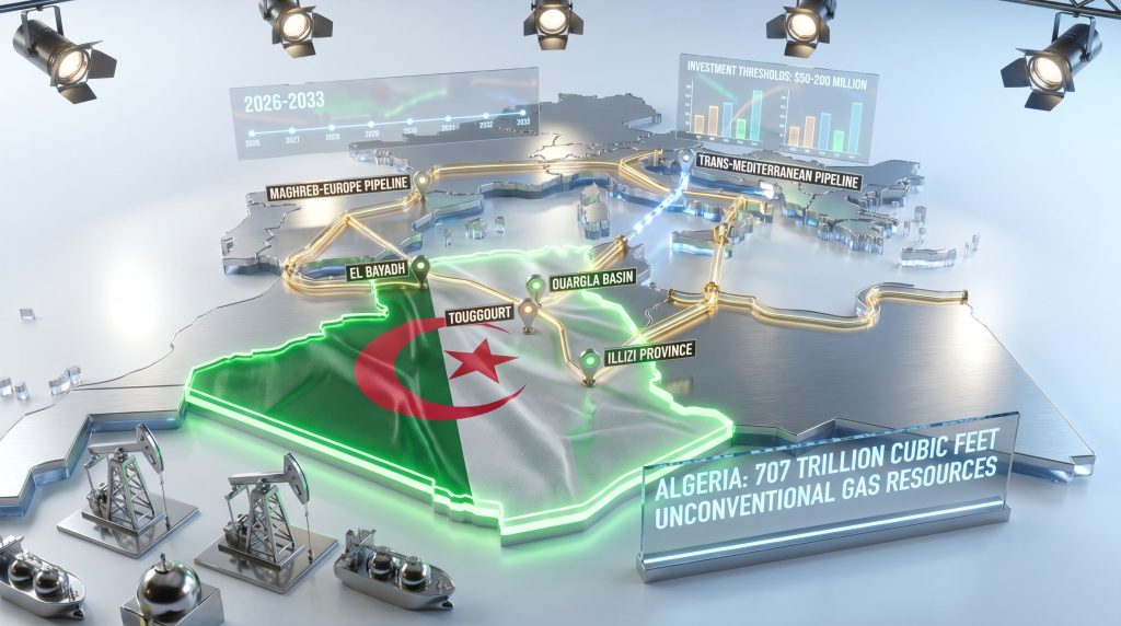 Algeria oil and gas licensing round map.