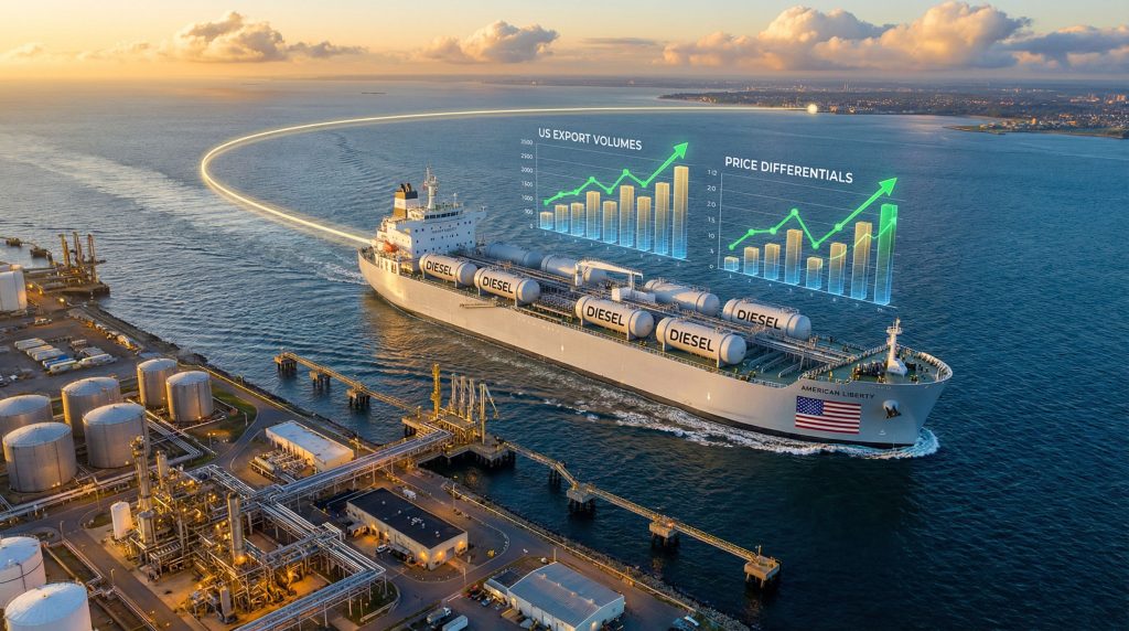 Diesel tanker boosting exports to Europe.