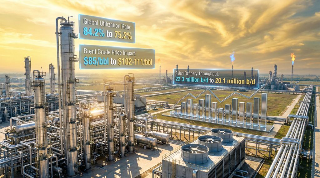 Oil refinery impacted as war cuts capacity.