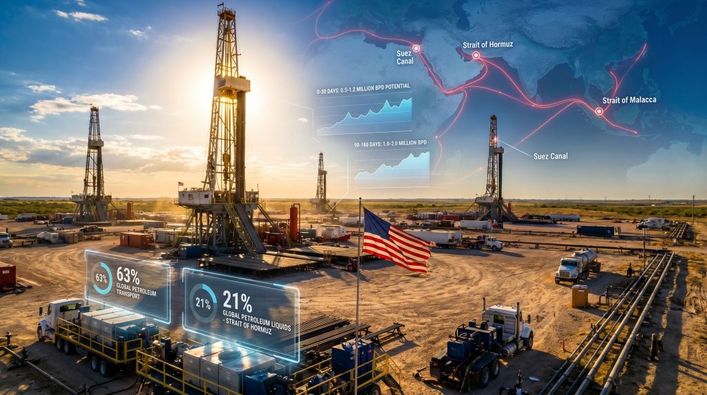 U.S. oil production increase during Hormuz closure.