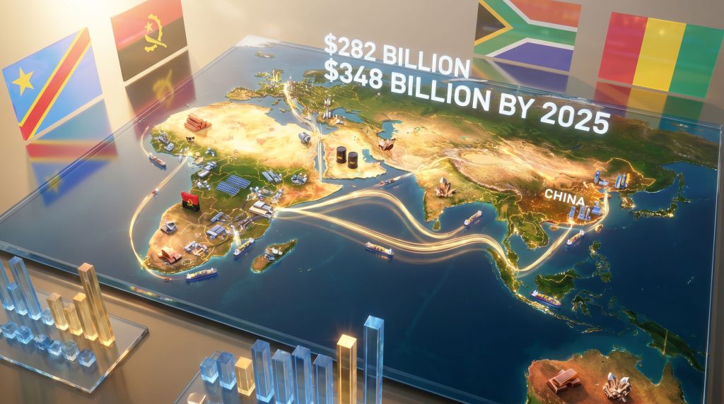 China–Africa trade integration visualized on map.