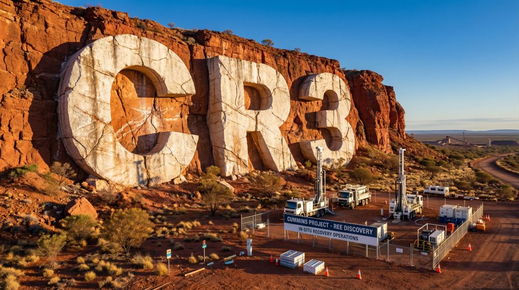 Core Energy Minerals Ltd-CR3-Cummins Project site with rugged terrain.