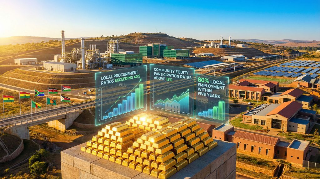 African mining growth visualization with statistics.