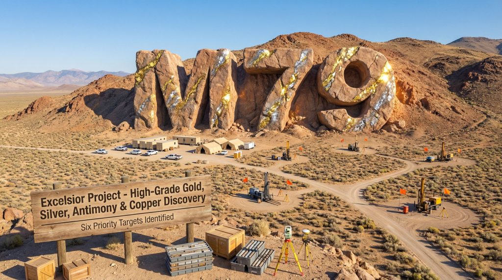 Mammoth Minerals Ltd-M79-Excelsior Project mining site with equipment.