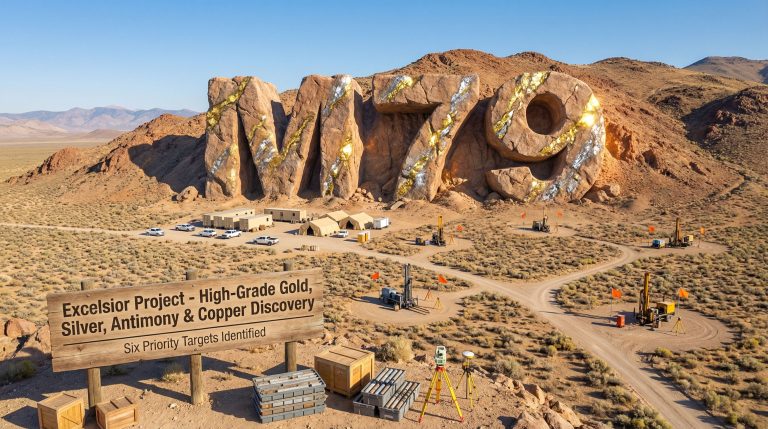 Mammoth Minerals Ltd-M79-Excelsior Project mining site with equipment.