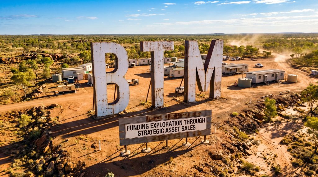 Breakthrough Minerals Ltd-BTM-BTM mining camp in desert landscape