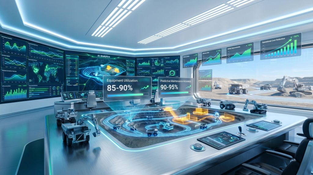 AI-powered control room in automated mine.
