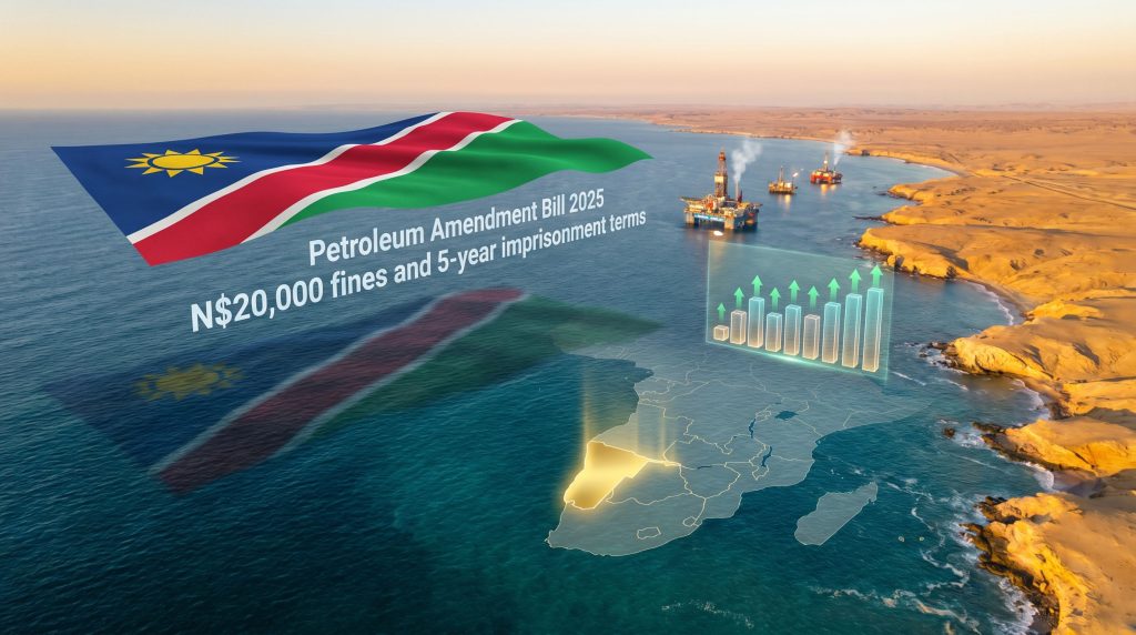 Namibia oil law reform visualized with map.