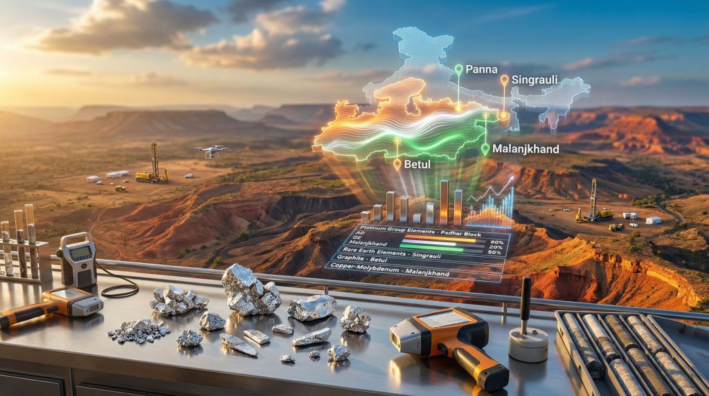 Critical minerals exploration in Madhya Pradesh landscape.