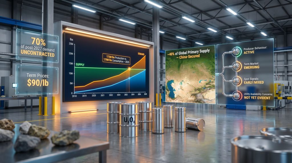 uranium supply deficit market analysis display