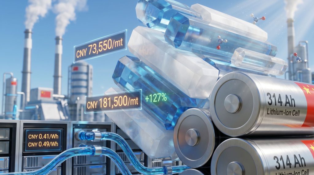 China's 314 Ah storage cell costs surge.