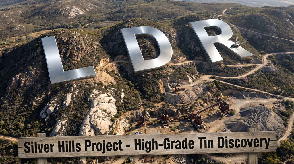 Lode Resources Ltd-LDR-Silver Hills Project aerial view, dramatic landscape.