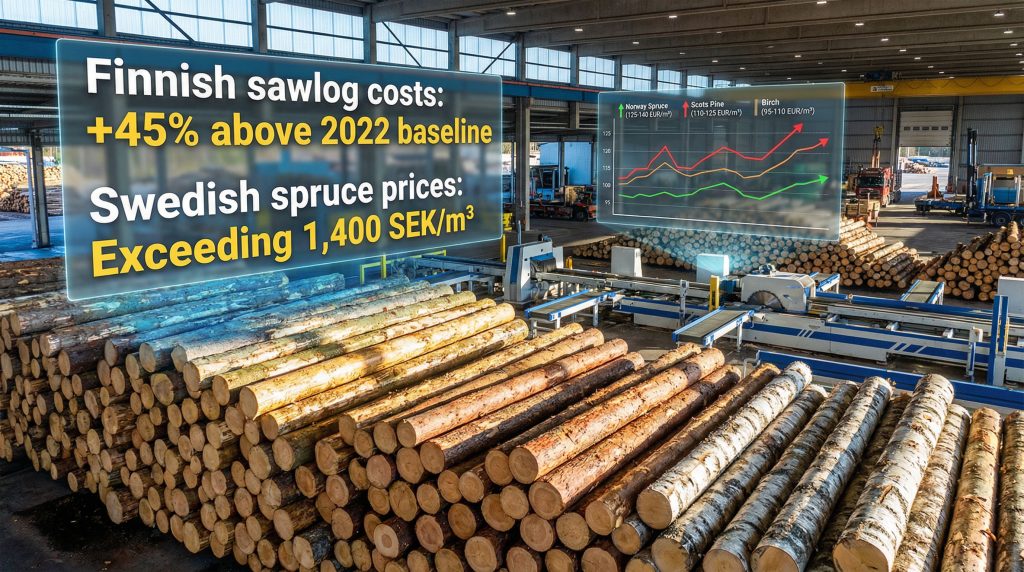 Nordic timber industry faces sawlog cost squeeze.