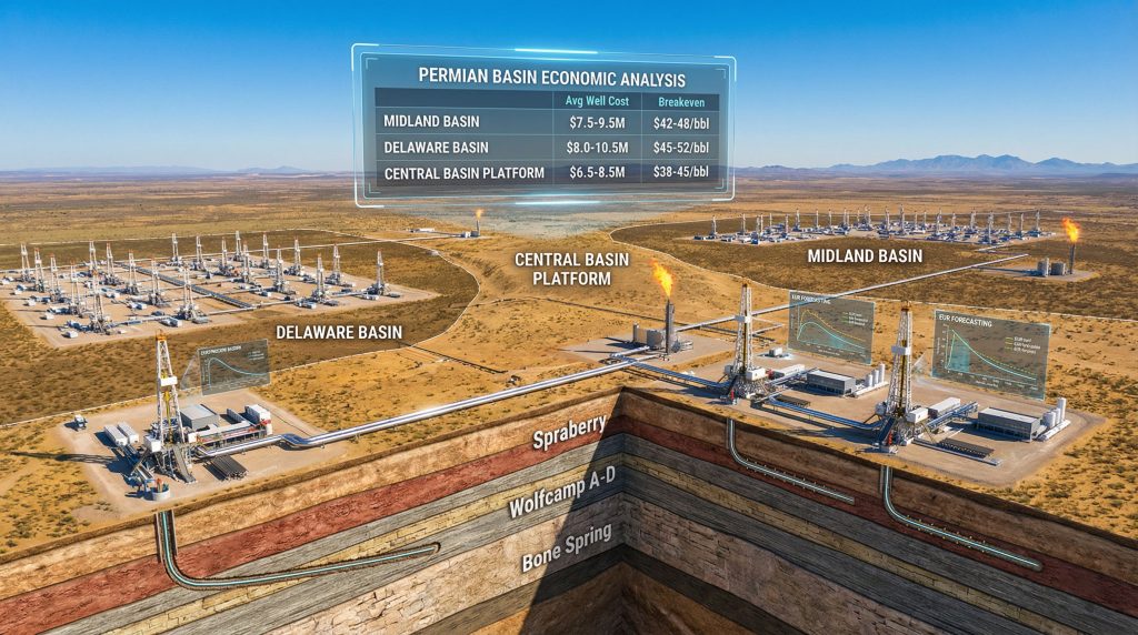 Permian Basin drilling locations and economic analysis.