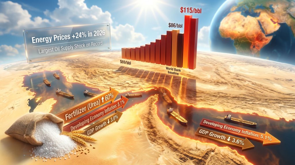 World Bank energy prices forecast due to Middle East war infographic