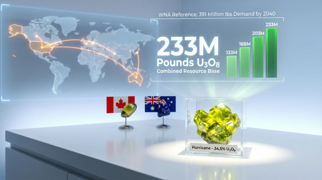 IsoEnergy uranium acquisition market projection chart.