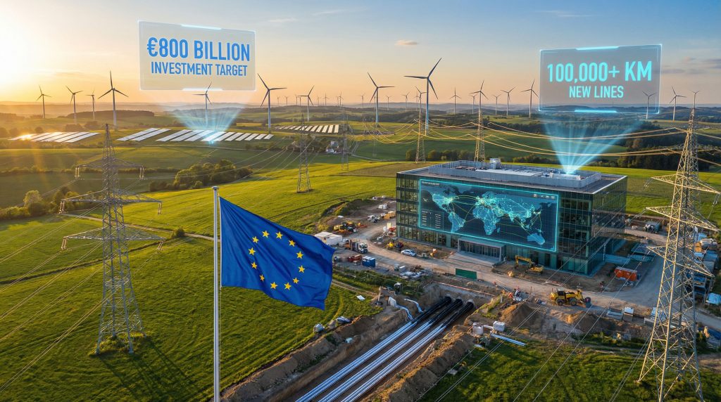 EU energy infrastructure investment commitment visualization.