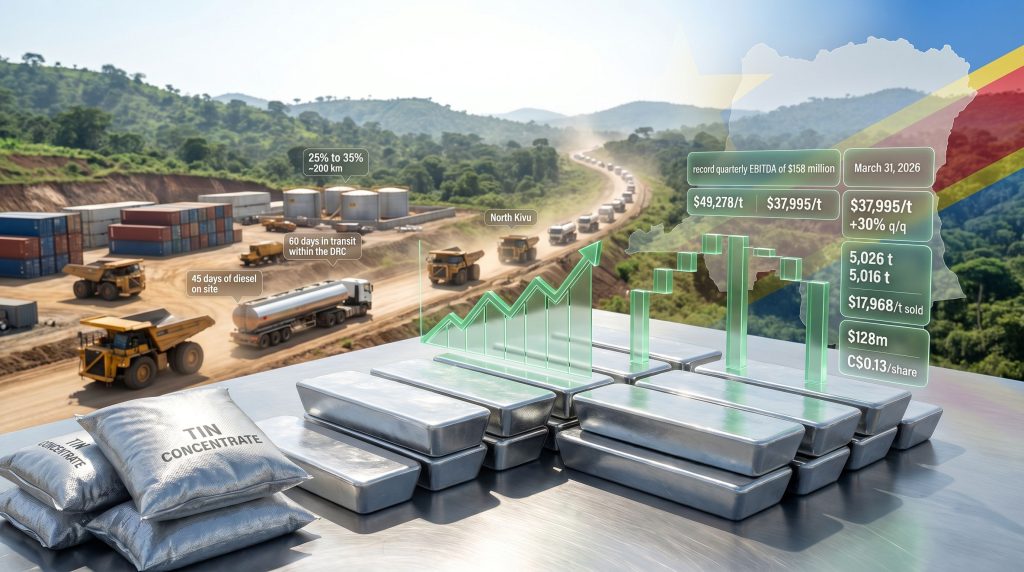 Alphamin first-quarter earnings tin prices surge