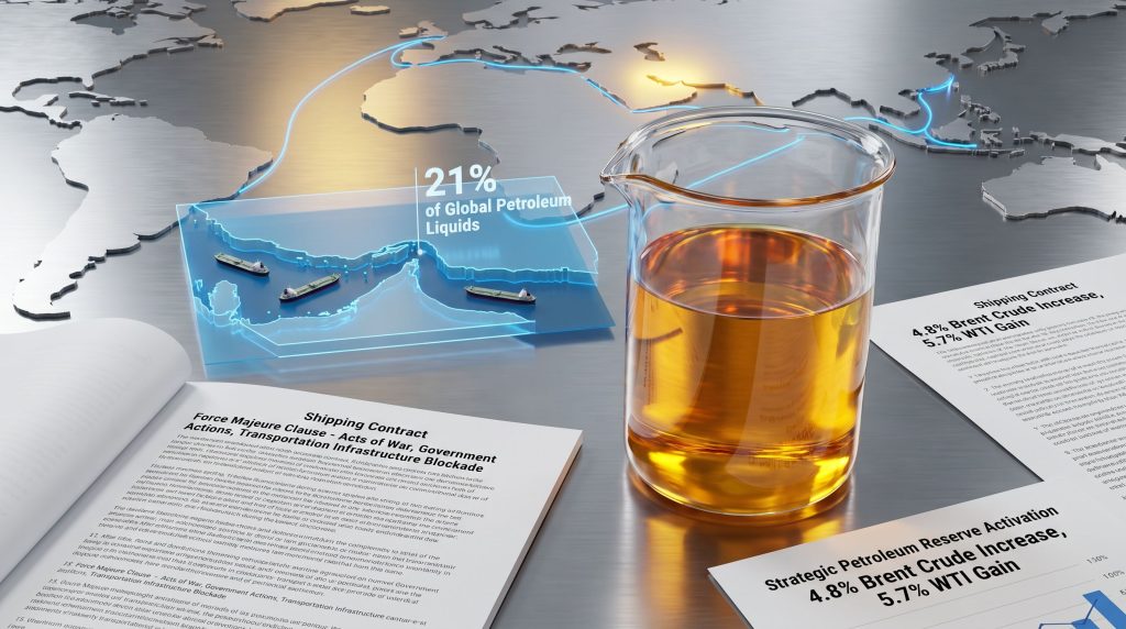 Oil shipments disrupted amid Hormuz blockade.