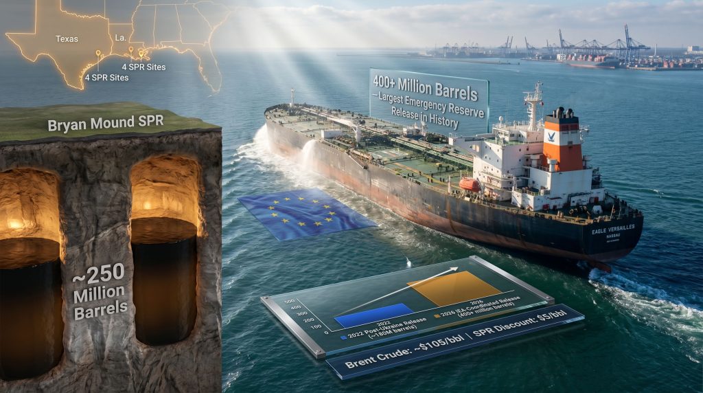Europe as key buyer of U.S. Strategic Petroleum Reserve oil infographic