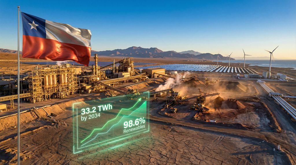 Chile copper mining powered by renewables.