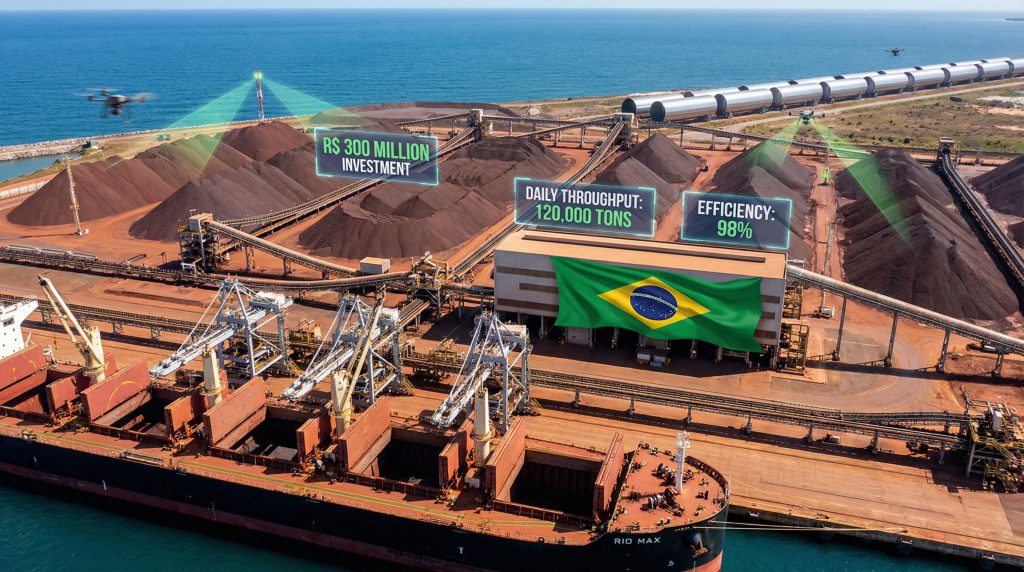 Aerial view of Porto do Açu modernization.
