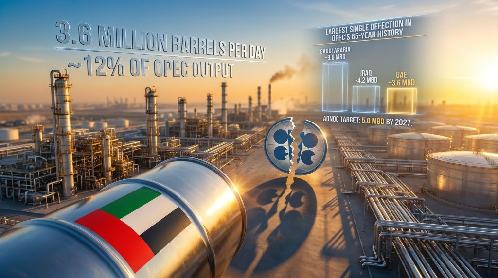 UAE OPEC exit oil production infographic