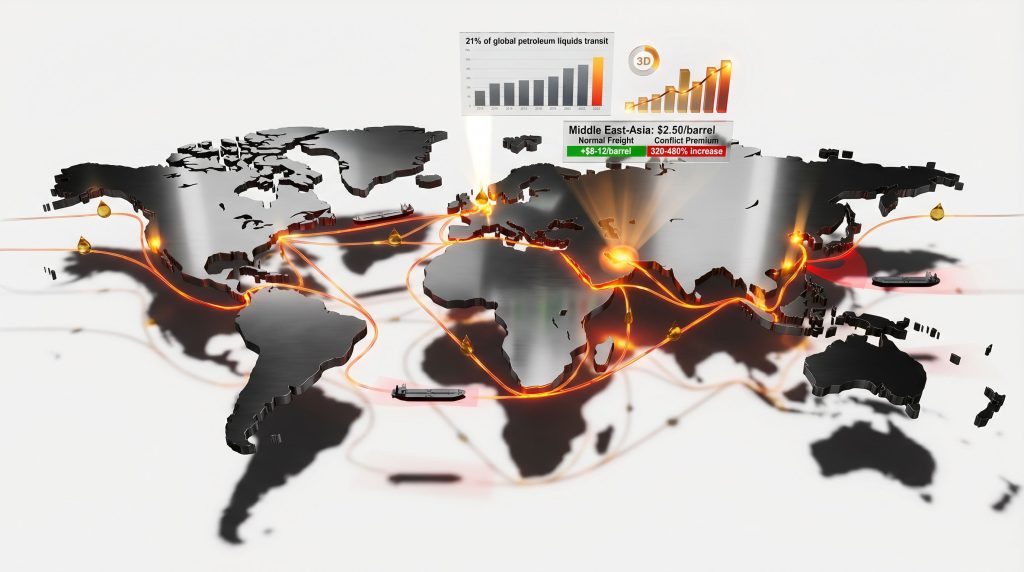 Global oil trade routes and impact.