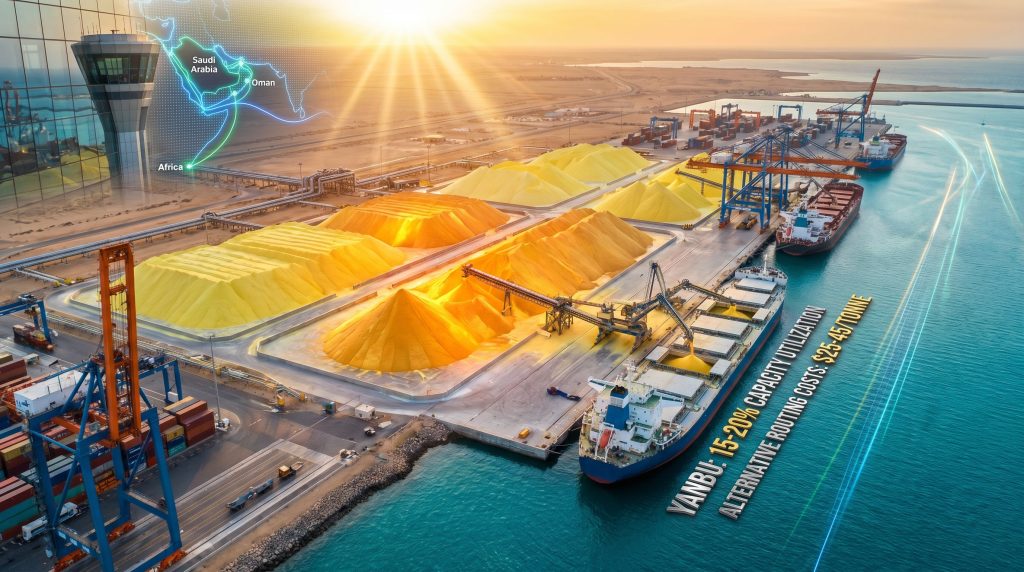Red Sea ports facilitating Middle East sulphur.