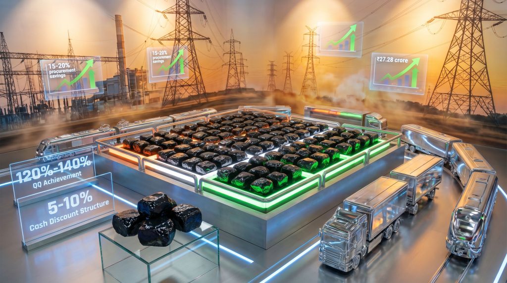 Bharat Coking Coal scheme diagram with trucks.