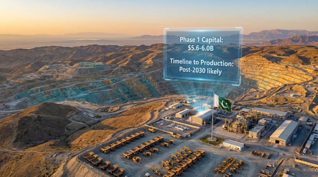 Aerial view of Reko Diq mining site.