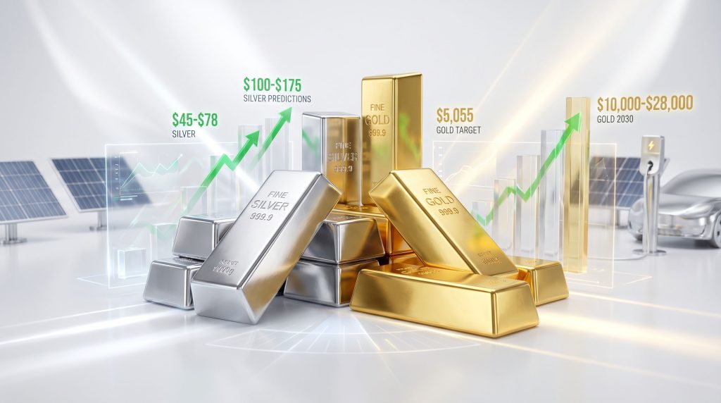 Silver and gold market predictions visualization.