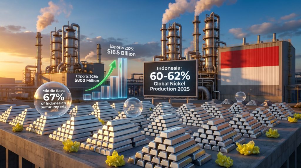 Nickel production growth impacts prices in Indonesia.