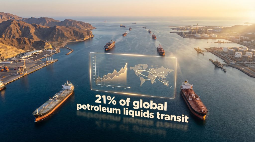 Strait of Hormuz petroleum transit significance.